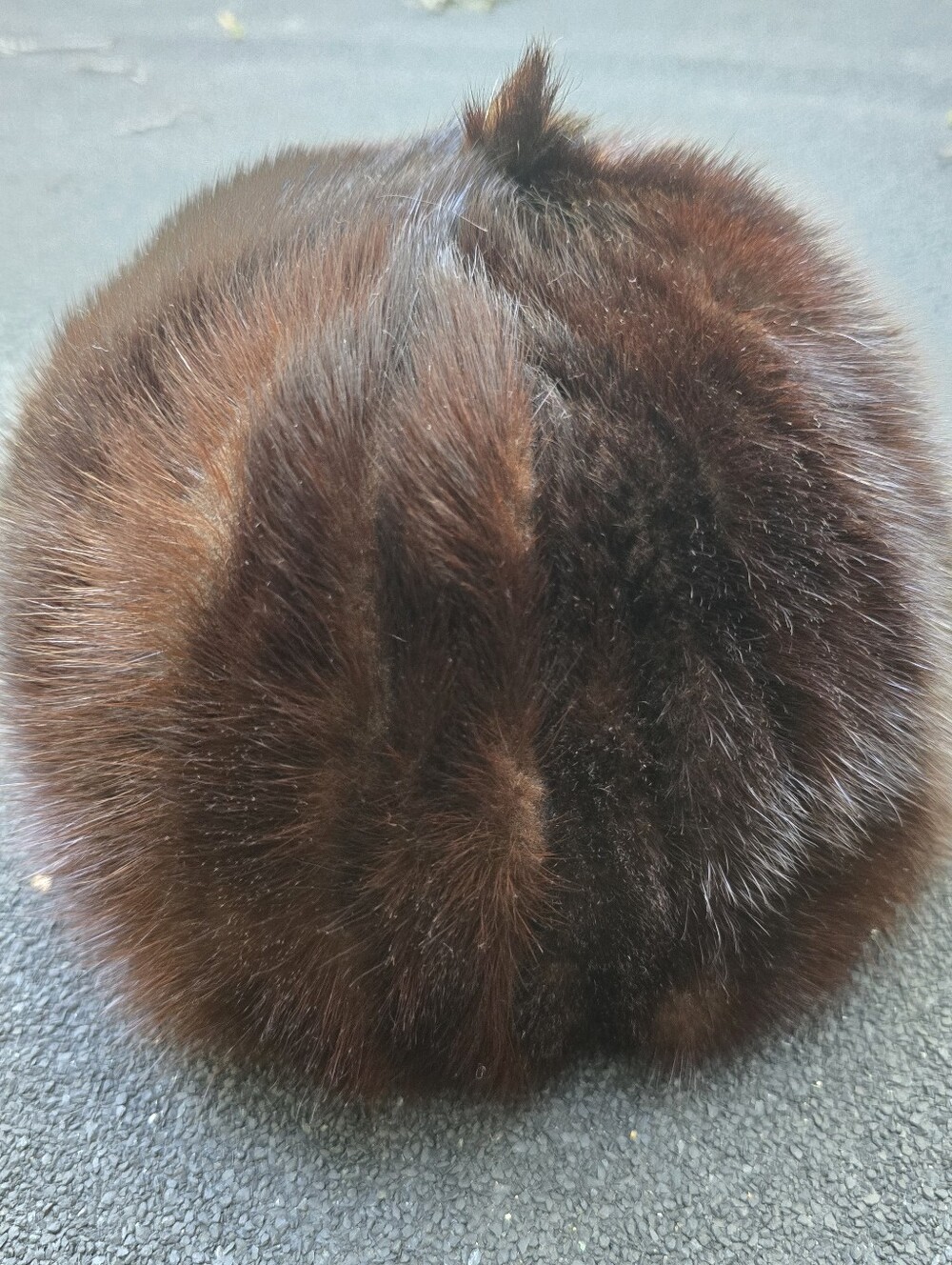 Vintage Chocolate Mink Acorn Cap Hat Russian Style